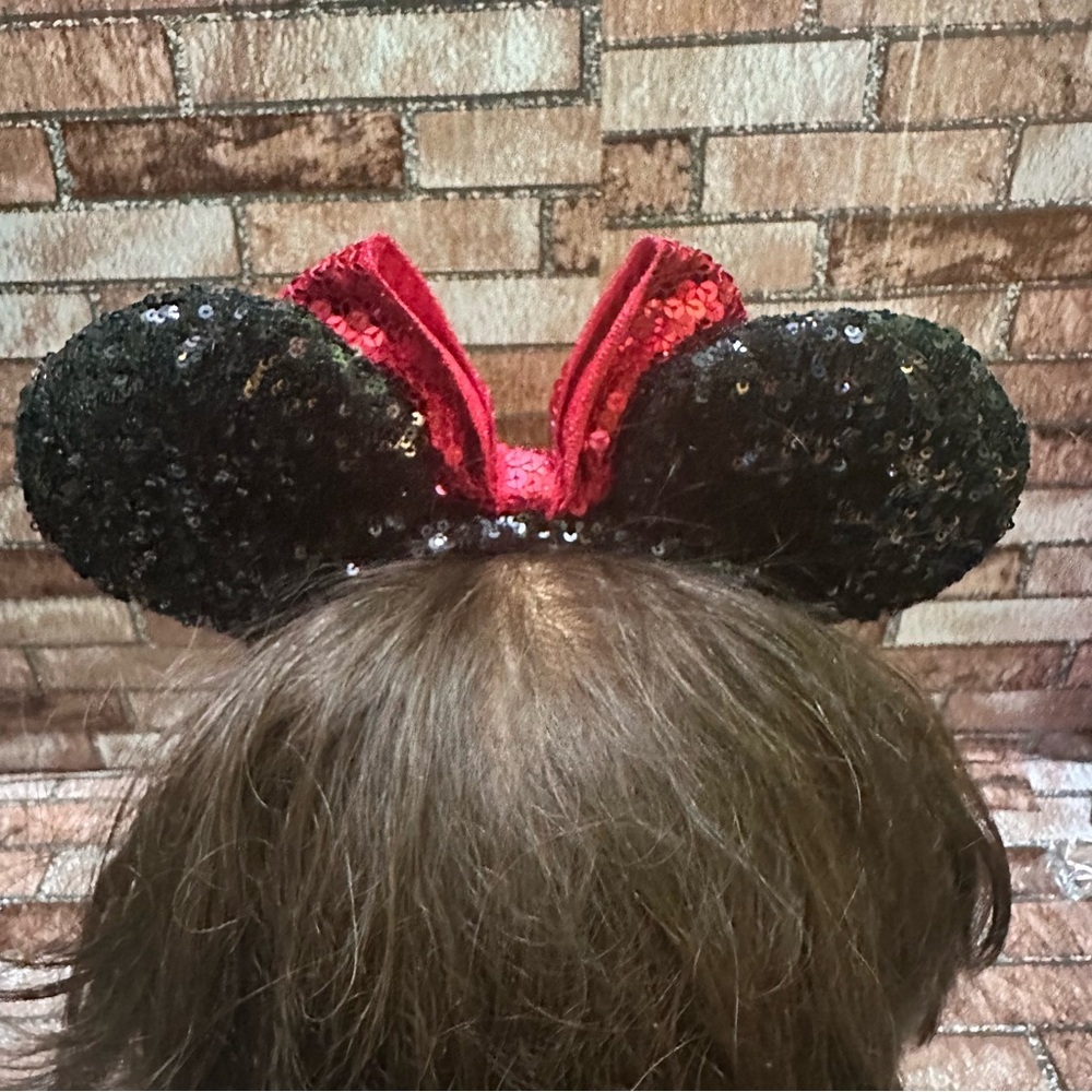 Disney Sequin Red and Black Mouse Ears Headband - Picture 11 of 13